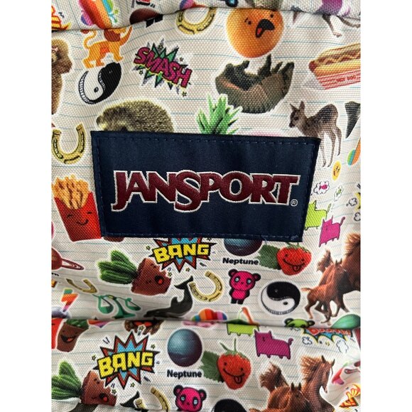JanSport SuperBreak Backpack – Emoji Sticker Print – 15x13x9x5 - Picture 2 of 8
